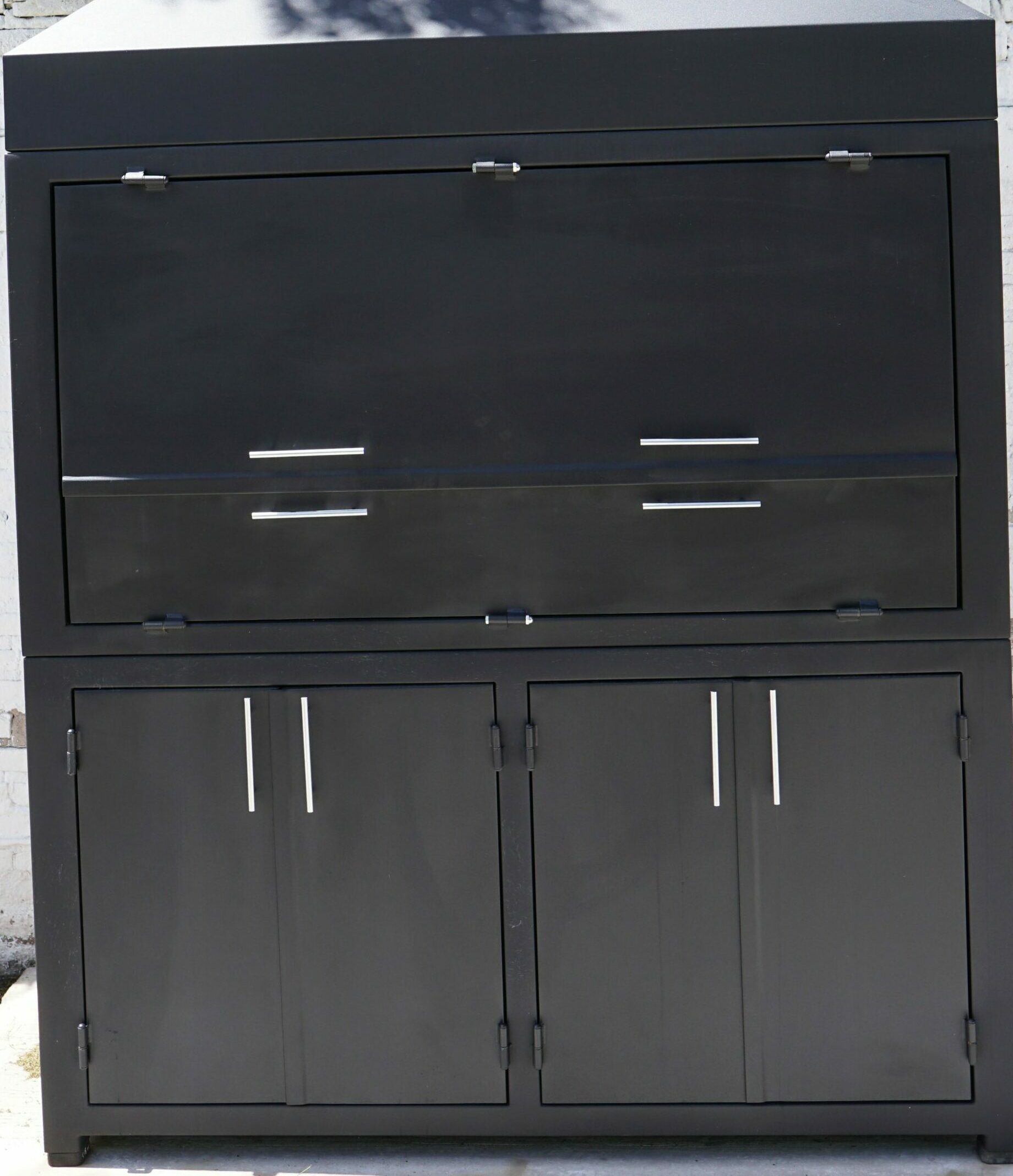 Puerta abatible con pancera